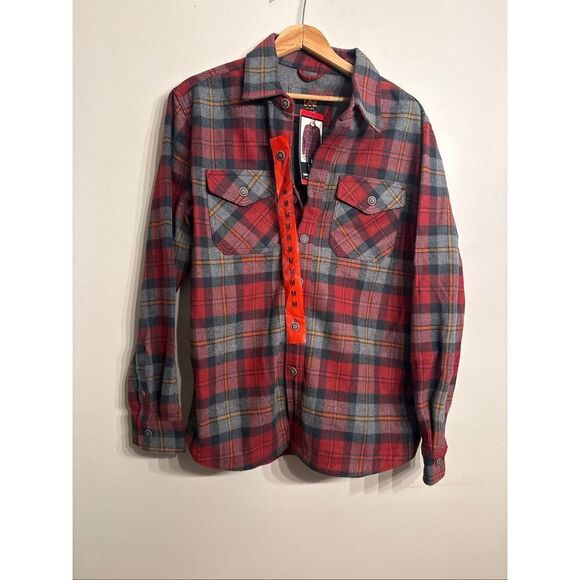 Lee Other - Lee Cabernet Plaid Flannel Lined Thermal Button Up Shirt Jacket Size Medium NWT